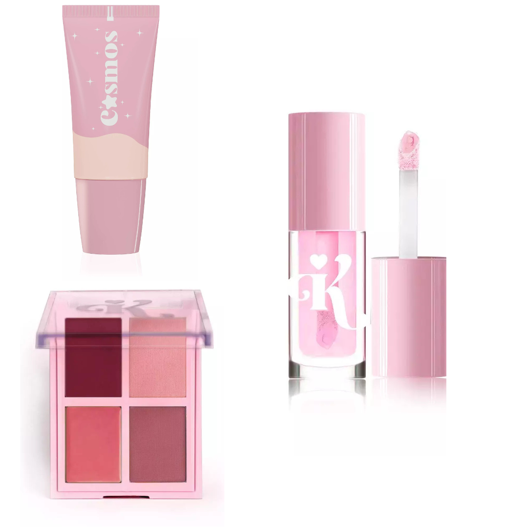 Kit Look Monocromático Rosa: Olhos, Rosto e Lábios